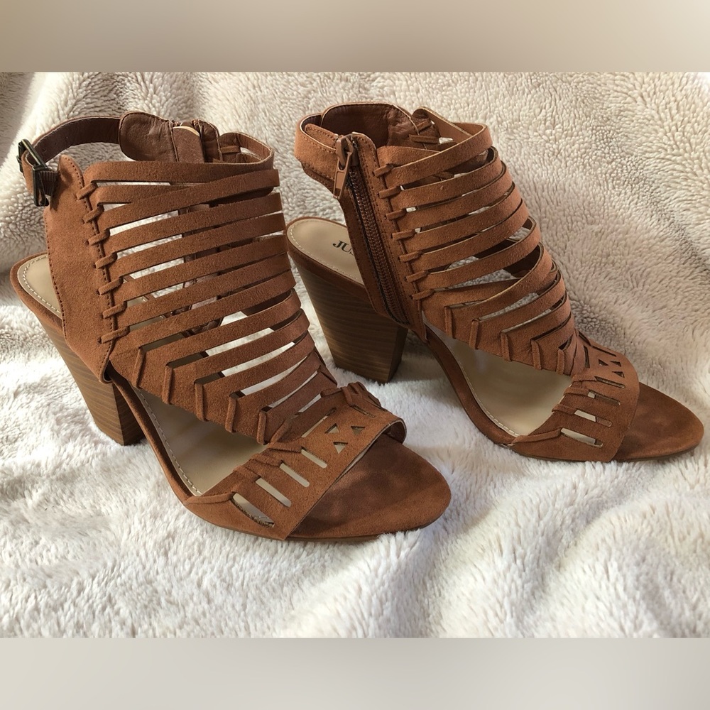 NEW JustFab Cognac Sandals/Bootie